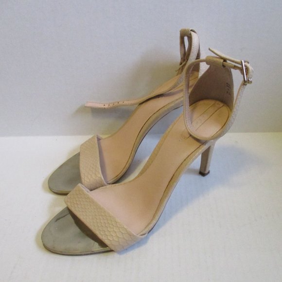 *ALDO Cream Ivory Ankle Strap Slingbacks Textured Open Toe - Picture 2 of 10